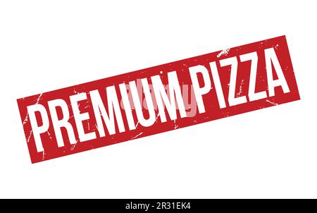 Red Premium Pizza – Gummistempel-Dichtungsvektor Stock Vektor