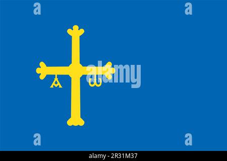 Offizielle Flagge der spanischen Provinz Asturien Stock Vektor