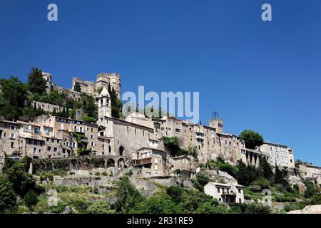 Blick auf Simiane la Rotonde Stockfoto