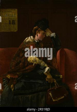Am BahnhofsDatum: c. 1874 Künstler: Alfred Stevens Belgisch, 1823-1906 Stockfoto