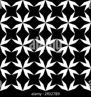 Sternförmiges Muster, nahtlose Fliese, die endlos in alle Richtungen montiert werden kann, bestehend aus rechten Dreiecken. Kann als Motiv für Hintergründe usw. verwendet werden Stockfoto