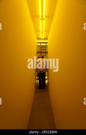 "Neons Corridors Rooms" Bruce Nauman, Künstler der Pirelli Hangar Bicocca Stiftung, Galerie für zeitgenössische Kunst, Mailand, Lombardei, Italien, Europa Stockfoto