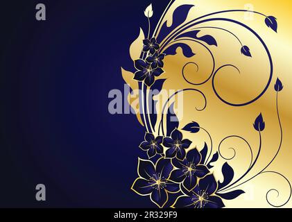 Goldener Blumenhintergrund Stockfoto