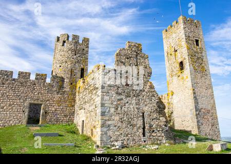 Castillo mittelalterliche, Obidos, Distrito de Évora, Alentejo, Portugal. Stockfoto