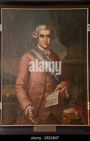 Jose de Galvez y Gallardo, Marques de Sonora, Visitador y ministro de Indias. 1720-1787.Öl auf Leinwand.Museo de Fray Junípero Serra.Petra.Mallorca.Islas Baleares. Spanien. Stockfoto