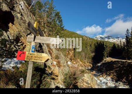 Valle de la Pez, Huesca, Aragón, Cordillera de Los Pirineos, Spanien. Stockfoto