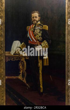 Natürliche Portrait von General Valeriano Weyler, Öl auf Leinwand, von Joan Fuster, Schloss von San Carlos, 17, Palma, Mallorca, Balearen, Spanien. Stockfoto