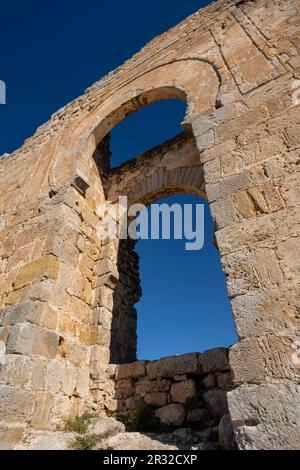 Puerta califal, Castillo de Osma, Siglo X, Osma, Soria, Comunidad Autónoma de Castilla, Spanien, Europa. Stockfoto