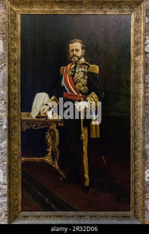 Natürliche Portrait von General Valeriano Weyler, Öl auf Leinwand, von Joan Fuster, Schloss von San Carlos, 17, Palma, Mallorca, Balearen, Spanien. Stockfoto