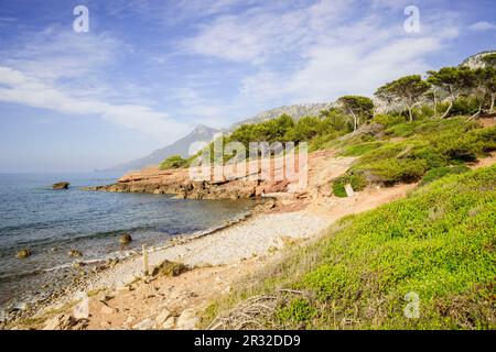 playa de Son Bunyola, Banyalbufar. Parque natural de la Sierra de Tramuntana. Mallorca. Die Balearen. Spanien. Stockfoto