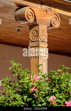 Claustro, San Juan Cotzal, Departamento del Quiché, Triángulo Ixil, Guatemala, Mittelamerika. Stockfoto