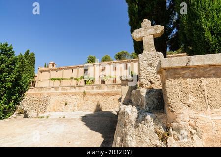 Santuario de Sant Honorat 1397, Montaña de Cura, Algaida. Mallorca Islas Baleares. España. Stockfoto