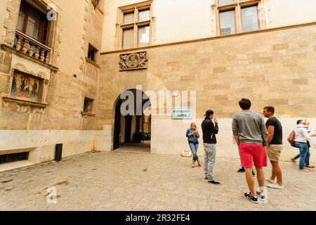 Estudio Luliano allgemein, Antigua universidad Mittelalterlichen de Mallorca - Real y Pontificia Universidad Luliana y Literaria de Mallorca, Palma, Mallorca, Balearen, Spanien, Europa. Stockfoto