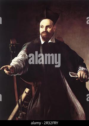 CARAVAGGIO (b. 1573, Caravaggio, d. 1610, Porto Ercole)  Portrait of Maffeo Barberini 1599 Oil on canvas, 124 x 99 cm Private collection, Florence  Th Stockfoto