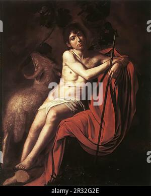 CARAVAGGIO (b. 1573, Caravaggio, d. 1610, Porto Ercole)  St John the Baptist 1610 Oil on canvas, 159 x 124 cm Galleria Borghese, Rome  The painting wa Stockfoto