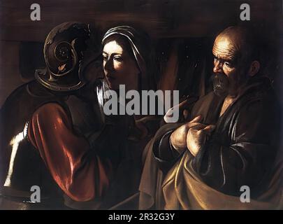 CARAVAGGIO (B. 1573, Caravaggio, d. 1610, Porto Ercole) die Verweigerung von St. Peter 1610 Öl auf Leinwand, 94 x 125 cm Stockfoto