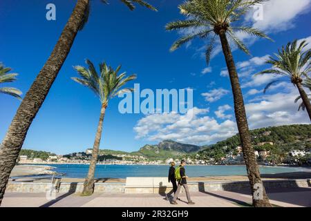 Port de Soller, Balearen, Spanien. Stockfoto