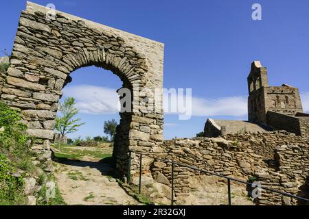 iglesia de Santa Elena, Pueblo de Santa Creu, Parque Natural del cabo de Creus, Girona, Catalunya, Spanien. Stockfoto