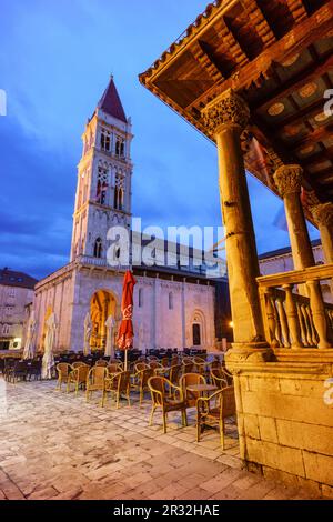 Catedral de San Lorenzo, 1240 - Catedral de San Juan-Trogir, Costa Dalmata, Croacia, Europa. Stockfoto