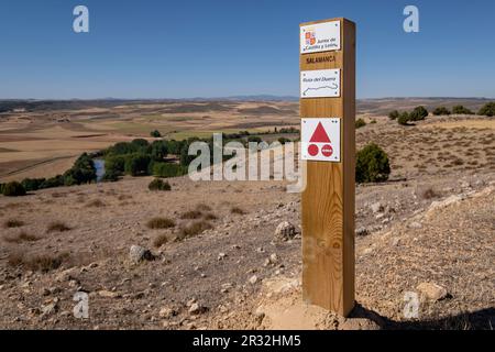 camino del Cid, Senda del Duero, Gormaz, Soria, Comunidad Autónoma de Castilla, Spanien, Europa. Stockfoto