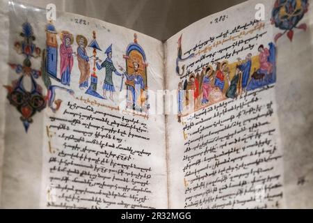 Manuscrito iluminado, siglo XVII, Constantinopla, Fundación Calouste Gulbenkian, ("Fundação Calouste Gulbenkian"), Lisboa, Portugal. Stockfoto