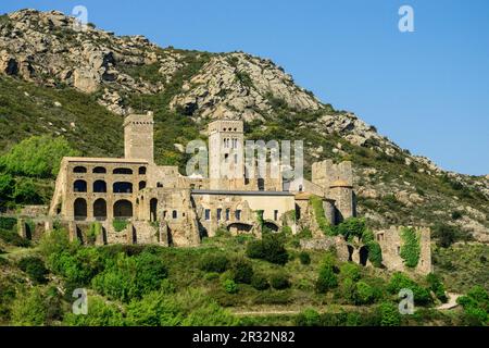 Sant Pere de Rodes, siglos VIII- IX, Parque Natural del cabo de Creus, Girona, Katalonien, Spanien. Stockfoto