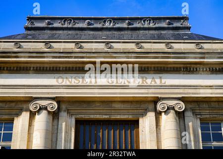 Altes Gebäude des Generalrates von seine et Marne in Meaux, einem französischen Departement östlich von Paris in der Region Ile-de-France Stockfoto