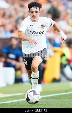 Diego Lopez Valencia in Aktion beim LaLiga Santander Match zwischen Valencia CF und Real Madrid CF auf der Estadio Mestalla am 21. Mai 2023 in Valenci Stockfoto