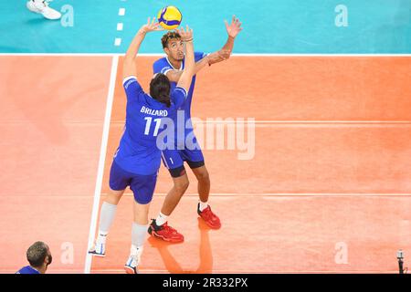 Barthelemy Chinenyeze, Antoine Brizard (Frankreich) Volleyball-Weltmeisterschaft 2022. Viertelfinale. Stockfoto