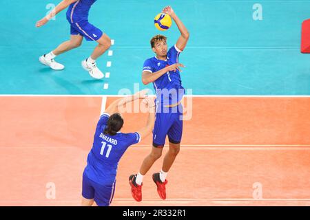 Barthelemy Chinenyeze, Antoine Brizard (Frankreich) Volleyball-Weltmeisterschaft 2022. Viertelfinale. Stockfoto