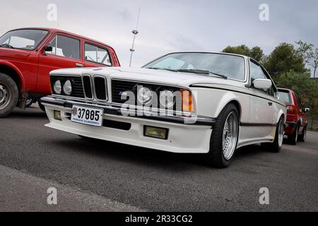 1979 BMW M635 csi mit Andorra-Kennzeichen Stockfoto