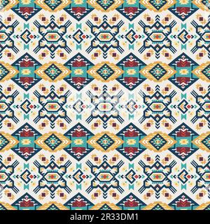 Handgezeichnetes abstraktes nahtloses Muster, ethnischer Hintergrund, BHO-Stil – ideal für Textilien, Banner, Tapeten, Verpackung – Vektordesign Stock Vektor
