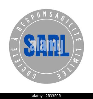 Symbol für private Gesellschaft mit beschränkter Haftung namens SARL in französischer Sprache Stockfoto