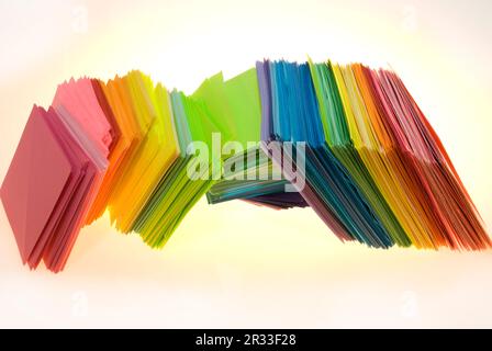 Papier in verschiedenen Farben Stockfoto