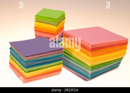 Papier in verschiedenen Farben Stockfoto