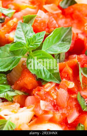 Pasta mit Tomaten Stockfoto