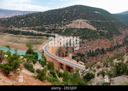 Wunderschöne Landschaft des Staudamms bin El Ouidane in der Region Benimellal in Marokko Stockfoto