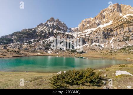 Ibón de Piedramita - Piedramita-Bergsee, Piedramita, Pyrenäen, Huesca, Spanien Stockfoto