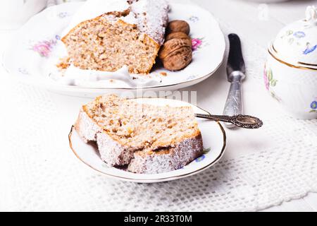 Walnuss Kuchen Stockfoto