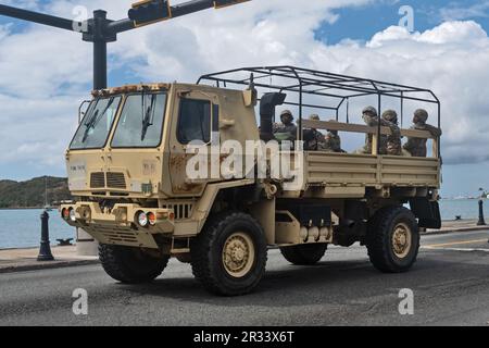 Amerikanische Lötlampen gehen zur Ausbildung, St. Thomas, USA Jungferninseln Stockfoto