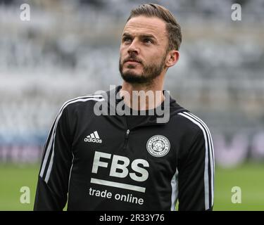 Newcastle, Großbritannien. 22. Mai 2023. James Maddison #10 aus Leicester City erscheint während des Premier League-Spiels Newcastle United gegen Leicester City in St. James's Park, Newcastle, Vereinigtes Königreich, 22. Mai 2023 (Foto von Mark Cosgrove/News Images) in Newcastle, Vereinigtes Königreich, 5/22/2023. (Foto: Mark Cosgrove/News Images/Sipa USA) Guthaben: SIPA USA/Alamy Live News Stockfoto