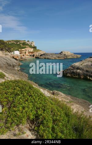 S'Almunia (Caló des Macs). Santanyi. Migjorn. Mallorca Balearen. España. Stockfoto