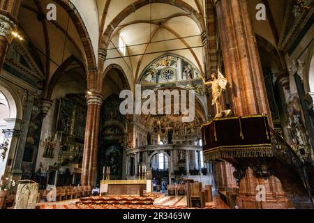 Catedral de Verona - Duomo di Verona, Kathedrale Santa Maria Matricolare -, Verona, Patrimonio de la humanidad, Venetien, Italien, Europa. Stockfoto