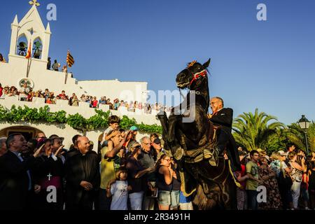 Misa vespertina - Vespres-, Ermita de Sant Joan Gran. Fiestas de Sant Joan. Ciutadella. Menorca, Islas Baleares, españa. Stockfoto