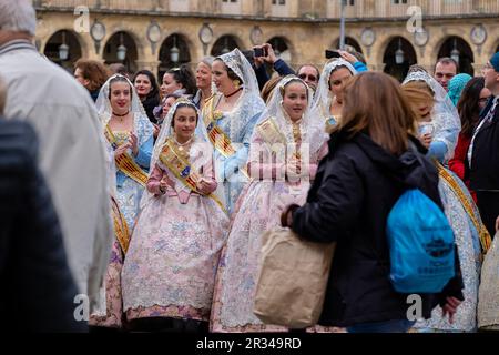 Plaza Mayor, construida en el año 1729 Al 1756, estilo Barroco, Salamanca, Comunidad Autónoma de Castilla y León, Spanien. Stockfoto