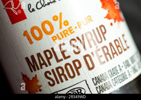 Kanadischer Ahornsirup nach Wahl des Präsidenten Stockfoto