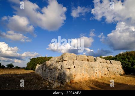 Hospitalet Vell, Edificio rechteckige de arquitectura ciclópea, núcleo de hábitat talayótico, término Municipal de Manacor, Mallorca, Balearen, Spanien, Europa. Stockfoto