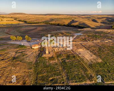 Numancia, población celtíbera, Cerro de La Muela, Garray, Provincia de Soria, Comunidad Autónoma de Castilla y Leon, Spanien, Europa. Stockfoto