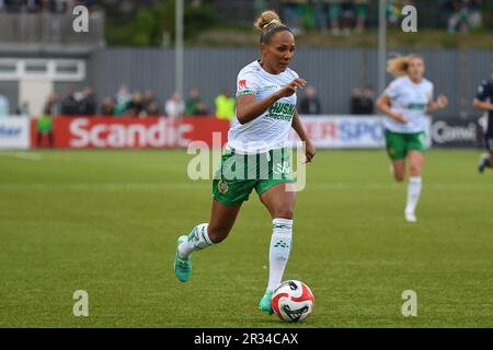 Stockholm, Schweden. 22. Mai 2023. Stockholm, Schweden, Mai 22. 2023: Madelen Janogy (9 Hammarby) während des Spiels in der schwedischen Liga OBOS Damallsvenskan am 22. 2023. Mai zwischen Hammarby IF und FC Rosengard auf der Hammarby IP in Stockholm, Schweden (Peter Sonander/SPP) Kredit: SPP Sport Press Photo. Alamy Live News Stockfoto