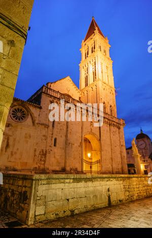 Catedral de San Lorenzo, 1240 - Catedral de San Juan-Trogir, Costa Dalmata, Croacia, Europa. Stockfoto